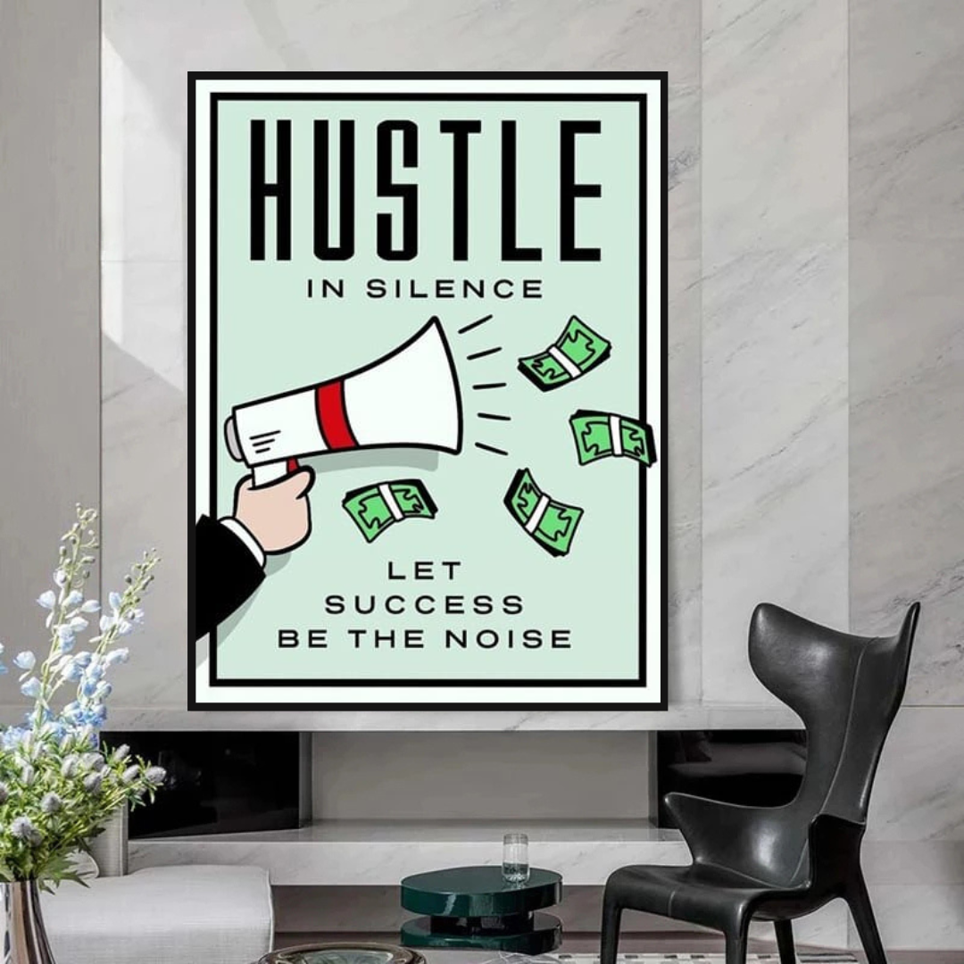 ChandeliersDecor.com-Monopoly Wall Poster-Monopoly Hustle in Silence Card Canvas Wall Art