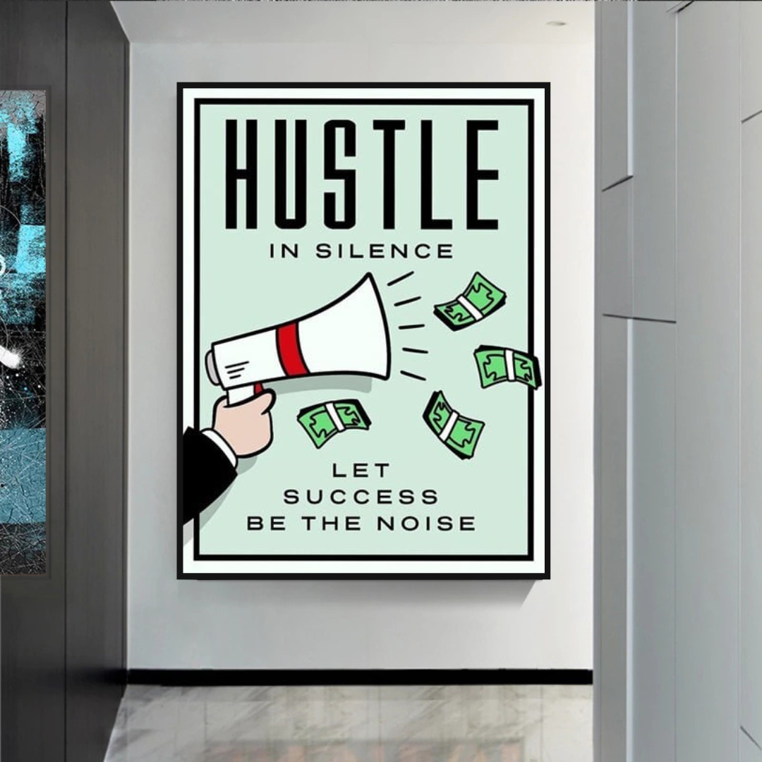 ChandeliersDecor.com-Monopoly Wall Poster-Monopoly Hustle in Silence Card Canvas Wall Art