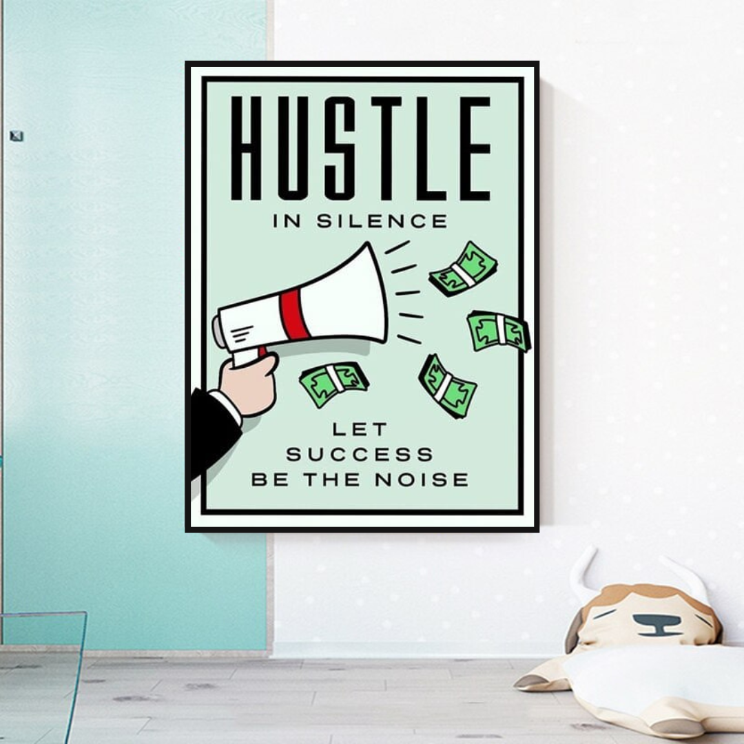 ChandeliersDecor.com-Monopoly Wall Poster-Monopoly Hustle in Silence Card Canvas Wall Art
