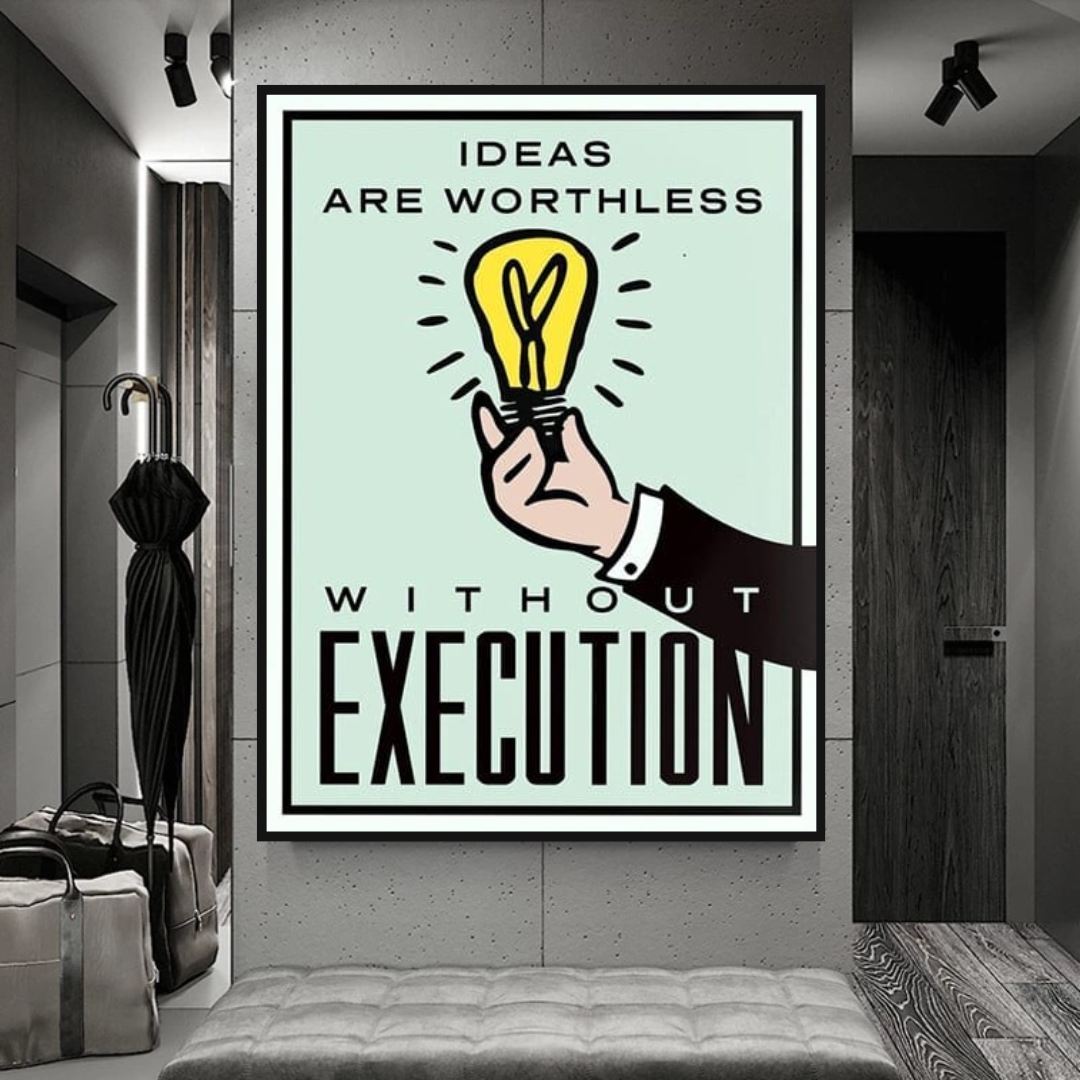 ChandeliersDecor.com-Monopoly Wall Poster-Monopoly Ideas are worthless Card Canvas Wall Art