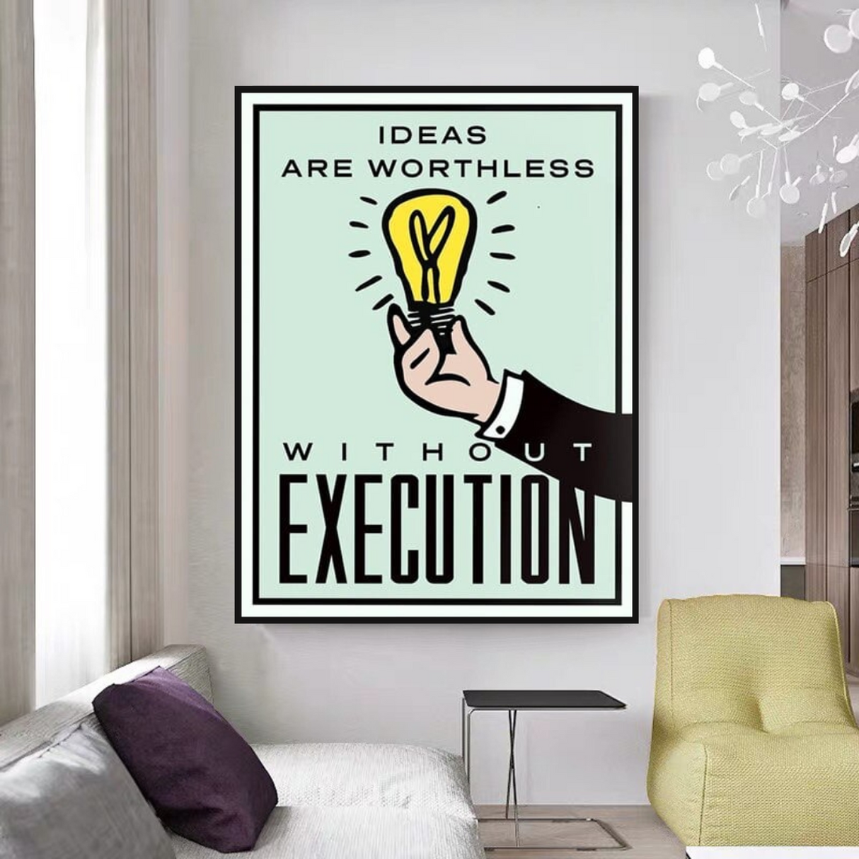 ChandeliersDecor.com-Monopoly Wall Poster-Monopoly Ideas are worthless Card Canvas Wall Art
