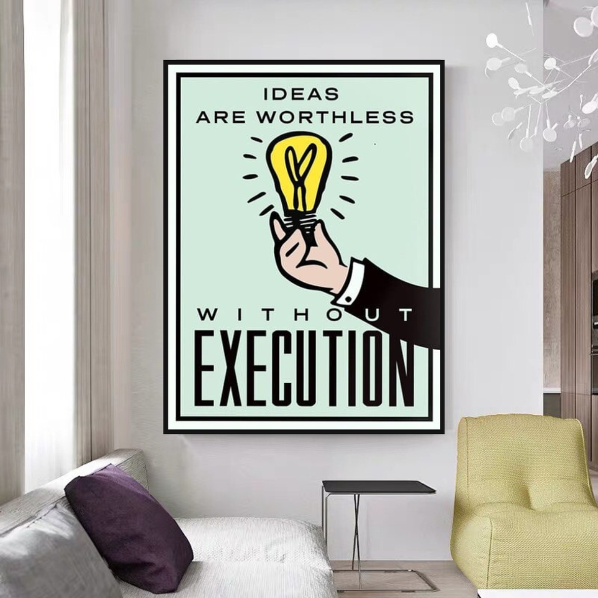 Monopoly Ideas are worthless Card Canvas Wall Art-ChandeliersDecor.com