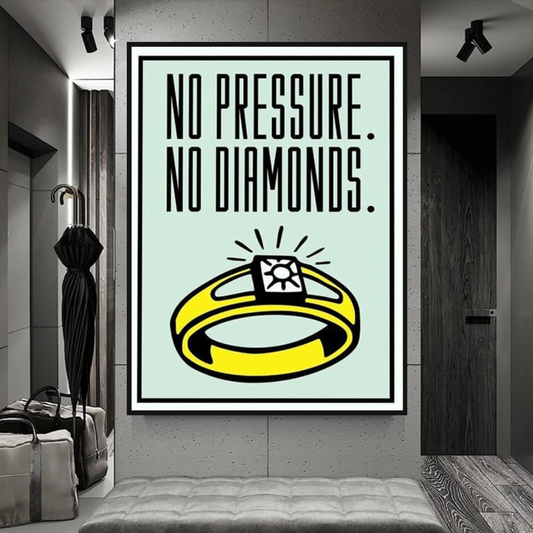 Monopoly No Pressure No Diamonds Card Canvas Wall Art-ChandeliersDecor.com