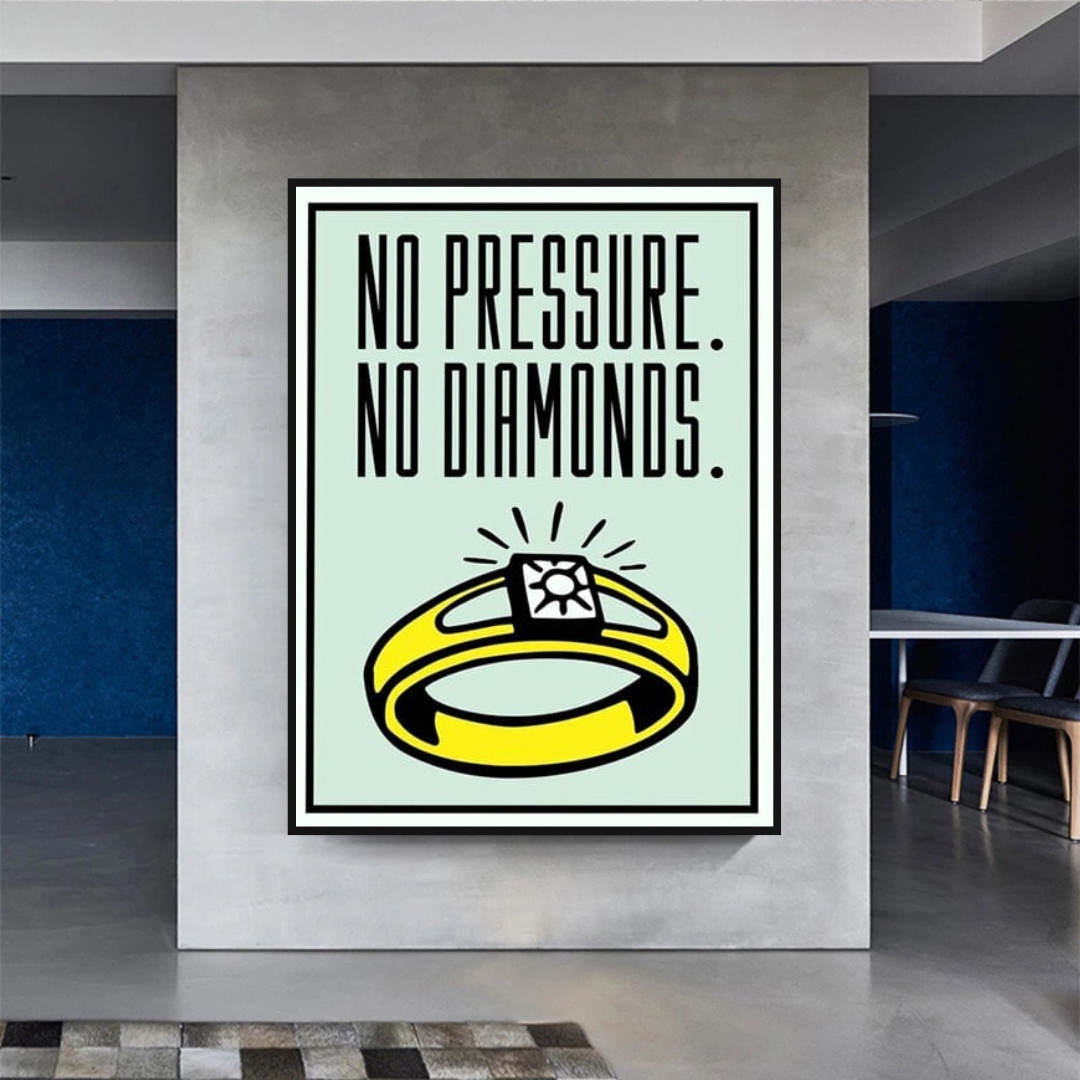 ChandeliersDecor.com-Monopoly Wall Poster-Monopoly No Pressure No Diamonds Card Canvas Wall Art