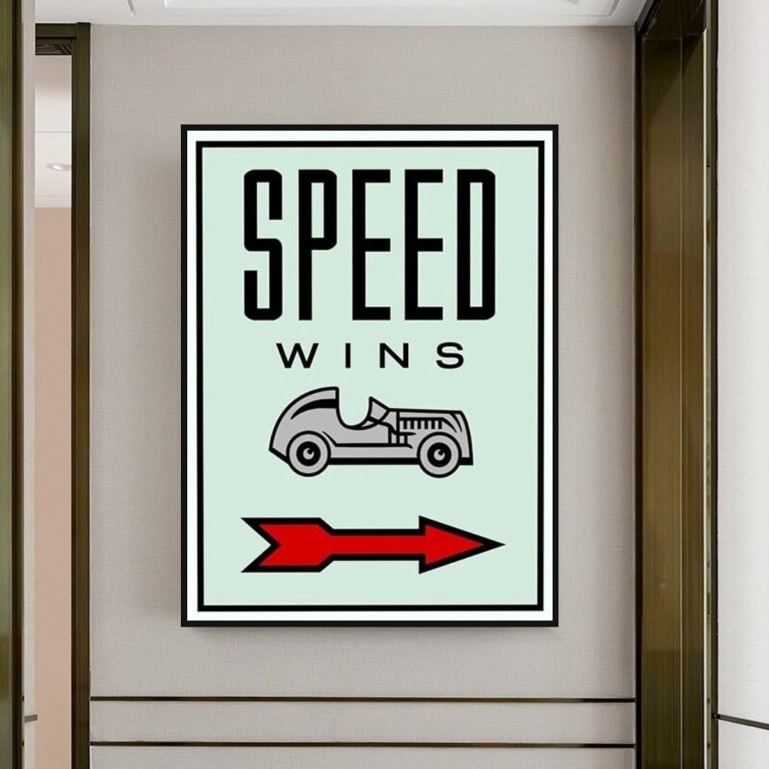 ChandeliersDecor.com-Monopoly Wall Poster-Monopoly Speed Wins Card Canvas Wall Art