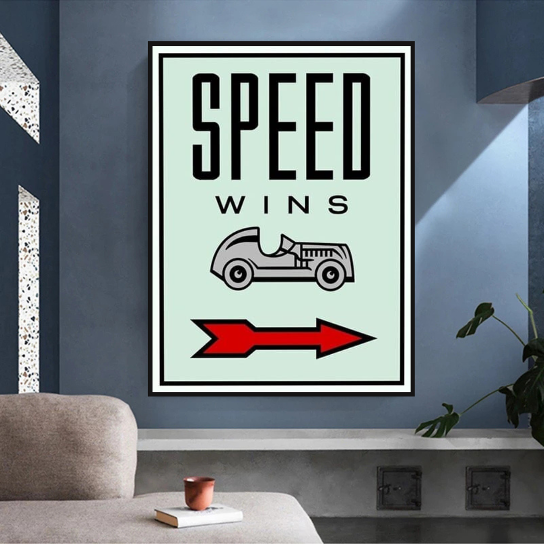 ChandeliersDecor.com-Monopoly Wall Poster-Monopoly Speed Wins Card Canvas Wall Art