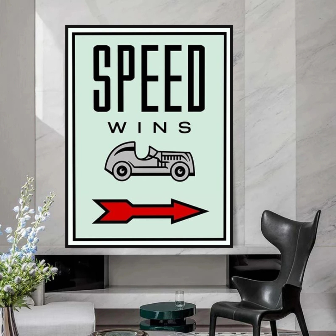 ChandeliersDecor.com-Monopoly Wall Poster-Monopoly Speed Wins Card Canvas Wall Art