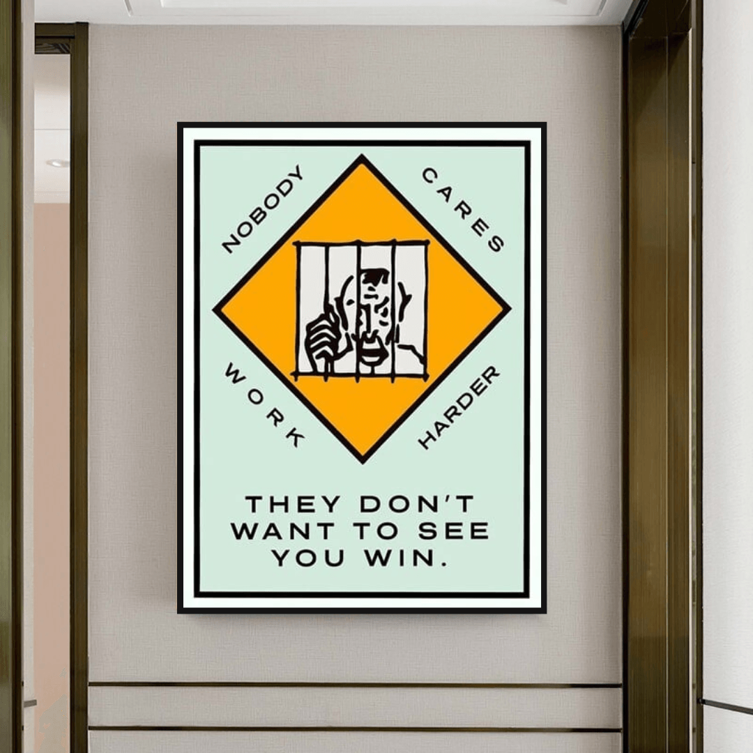 ChandeliersDecor.com-Monopoly Wall Poster-Monopoly They dont want to let you win Card Canvas Wall Art
