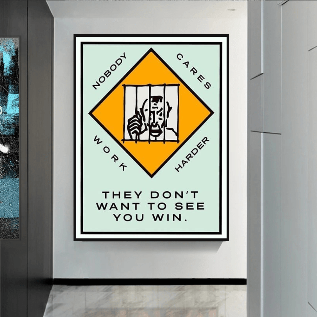 ChandeliersDecor.com-Monopoly Wall Poster-Monopoly They dont want to let you win Card Canvas Wall Art