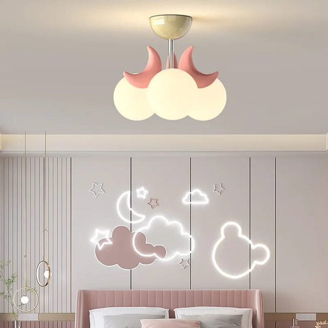 Moon LED Ball Lamp for Girls Room - Illuminate the Night with Whimsical Charm-ChandeliersDecor.com