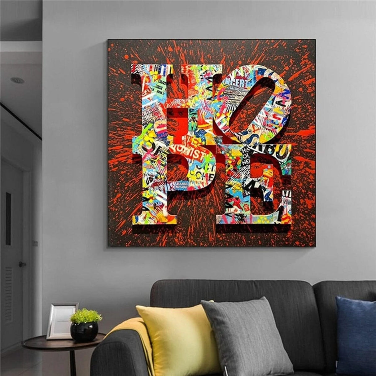 Motivational Artwork Hope Letter Graffiti Art Paintings Print on Canvas Modern Street Art Posters and Prints Home Decoration-ChandeliersDecor.com