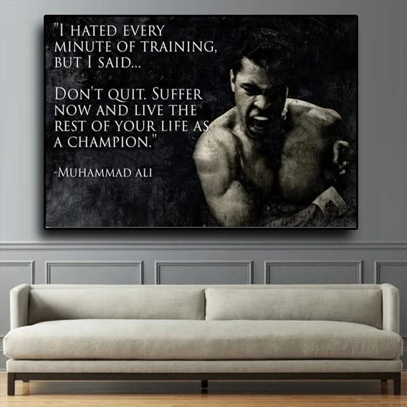 Motivational Quotes Muhammad Ali Canvas Paintings Inspirational Sport Posters and Prints Wall Art Picture for Living Room Decor-ChandeliersDecor.com