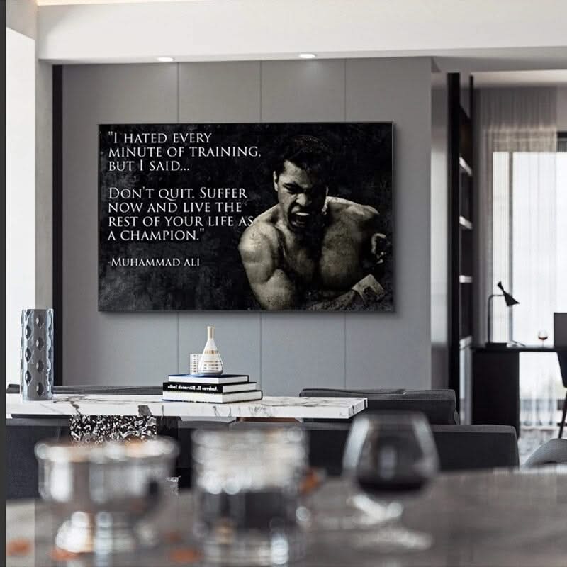 Motivational Quotes Muhammad Ali Canvas Paintings Inspirational Sport Posters and Prints Wall Art Picture for Living Room Decor-ChandeliersDecor.com