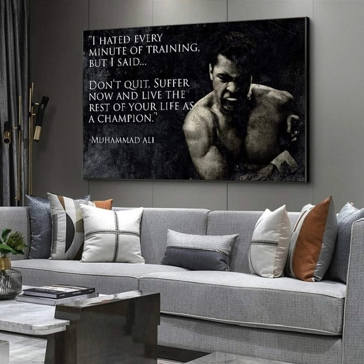Motivational Quotes Muhammad Ali Canvas Paintings Inspirational Sport Posters and Prints Wall Art Picture for Living Room Decor-ChandeliersDecor.com