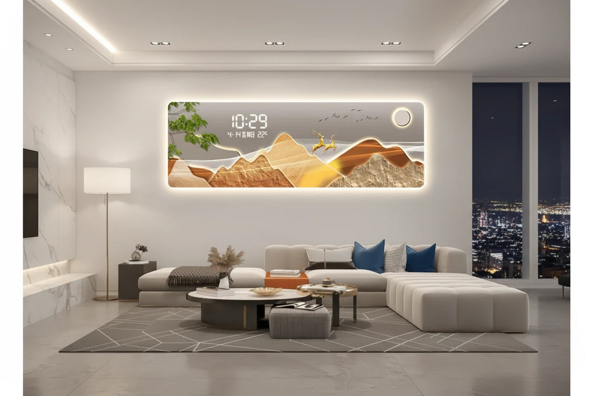 Mountains Silent Battery Digital Wall Clock-ChandeliersDecor.com