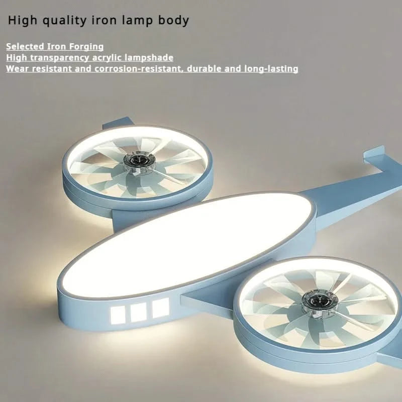ChandeliersDecor.com-Kids Room Nursery Lighting-Mounted Aeroplane Ceiling Light & Fan