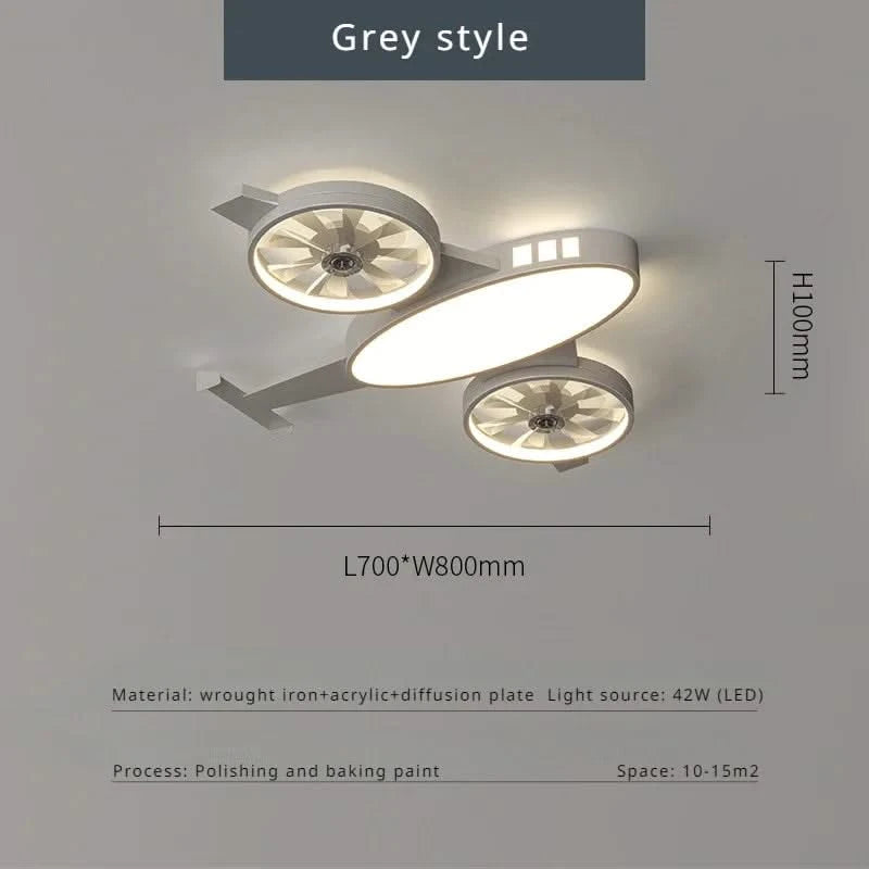 ChandeliersDecor.com-Kids Room Nursery Lighting-Mounted Aeroplane Ceiling Light & Fan