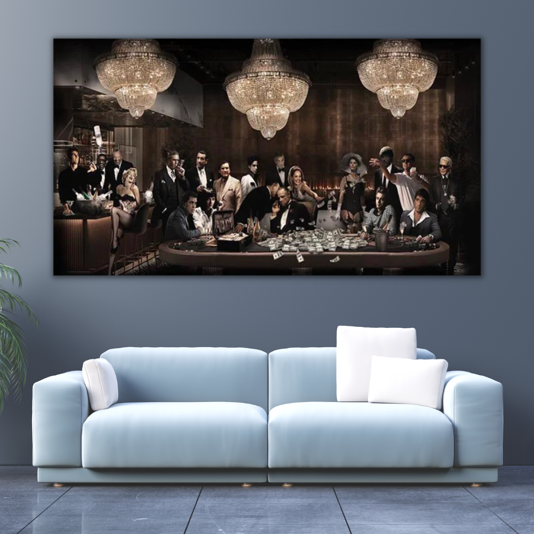 Movie Character Marilyn Monroe, Godfather, Pulp Fiction, Scarface Party Canvas Wall Art-ChandeliersDecor.com