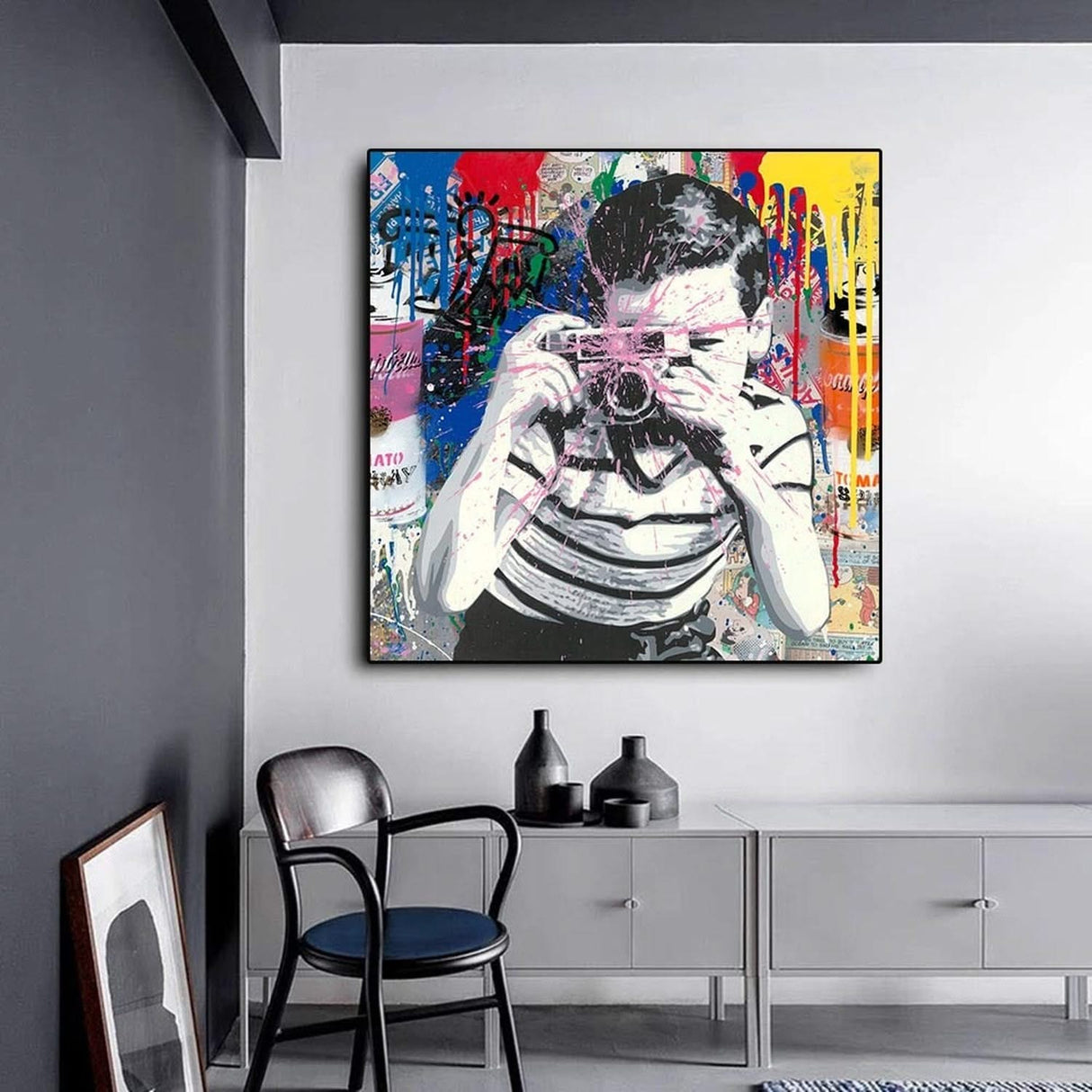 Mr Brainwash Smile Canvas Wall Art - Eye-catching Design-ChandeliersDecor.com