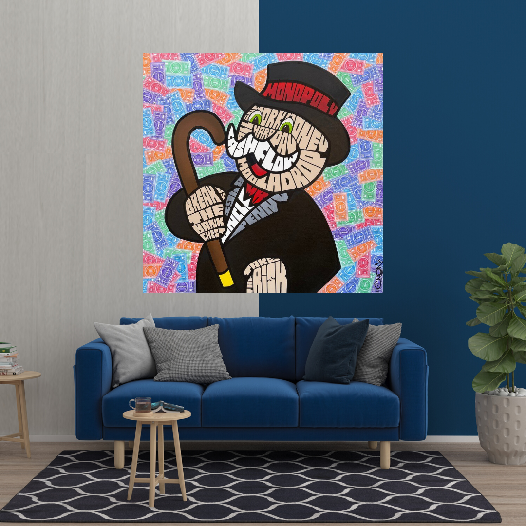 ChandeliersDecor.com-Monopoly Wall Poster-Mr Monopoly Cash Flow Art: Unlock Your Financial Success
