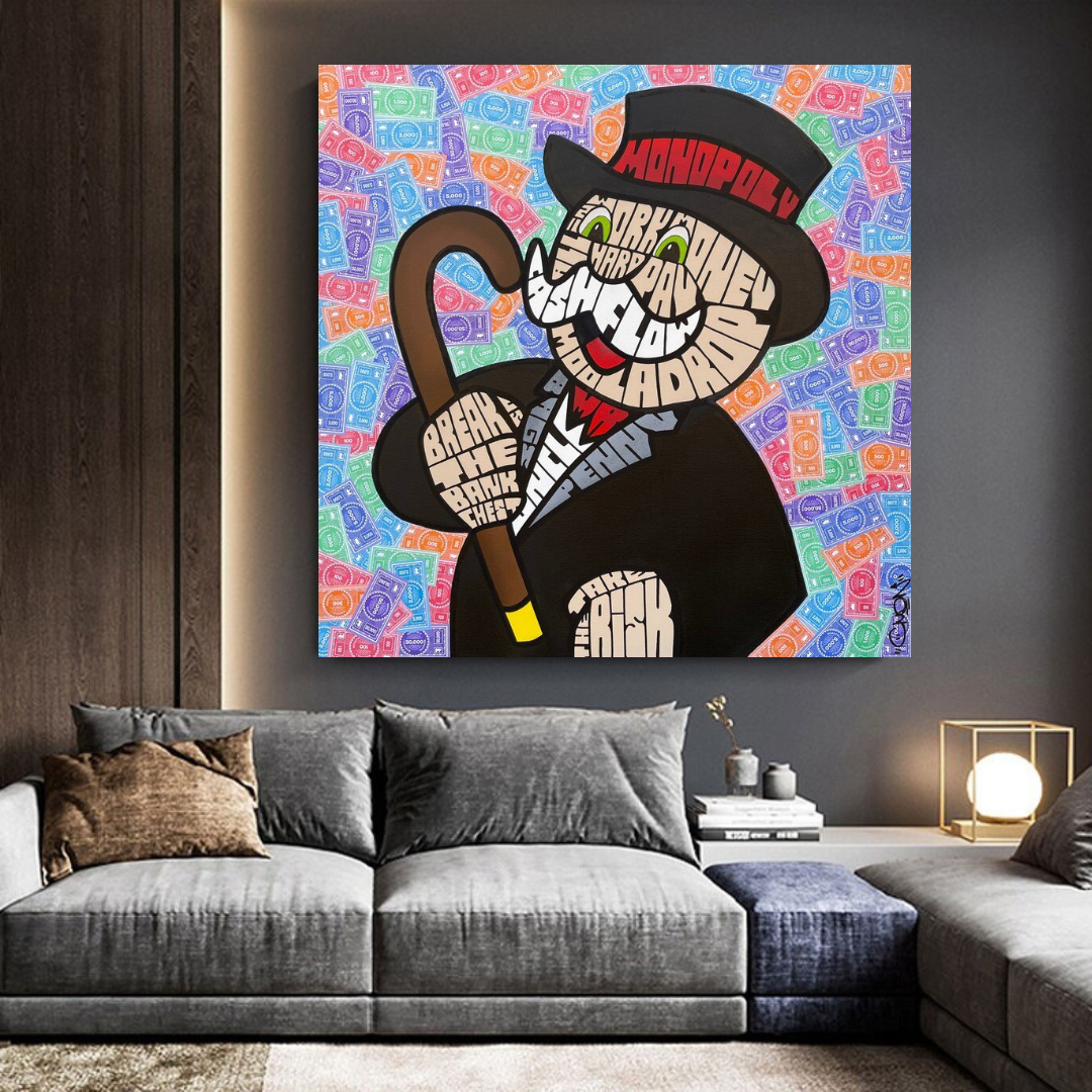 ChandeliersDecor.com-Monopoly Wall Poster-Mr Monopoly Cash Flow Art: Unlock Your Financial Success