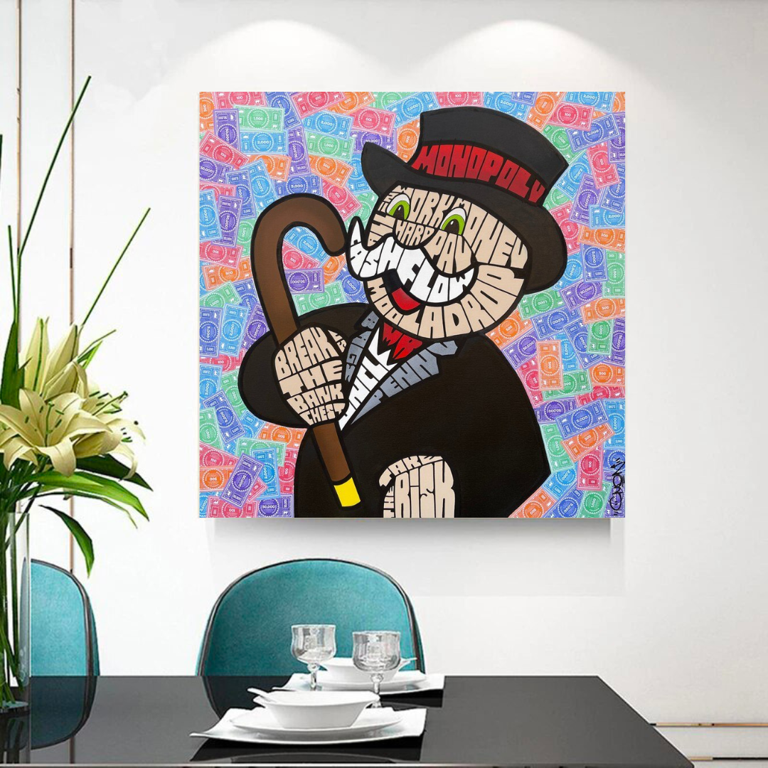 Mr Monopoly Cash Flow Art: Unlock Your Financial Success-ChandeliersDecor.com