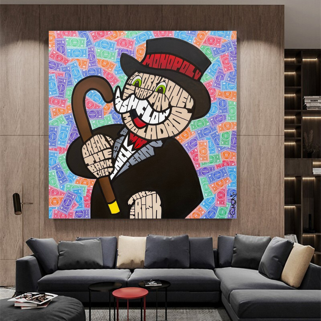 Mr Monopoly Cash Flow Art: Unlock Your Financial Success-ChandeliersDecor.com