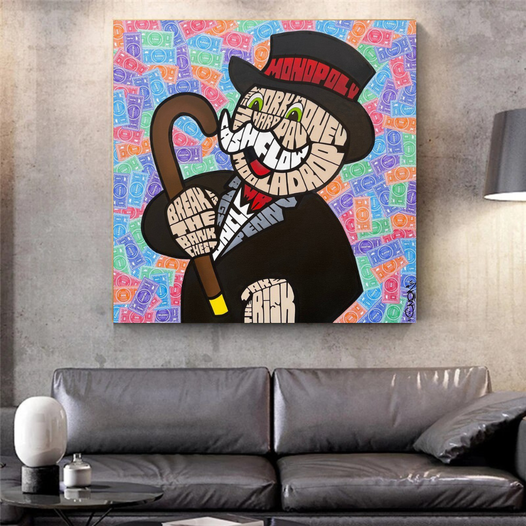 ChandeliersDecor.com-Monopoly Wall Poster-Mr Monopoly Cash Flow Art: Unlock Your Financial Success