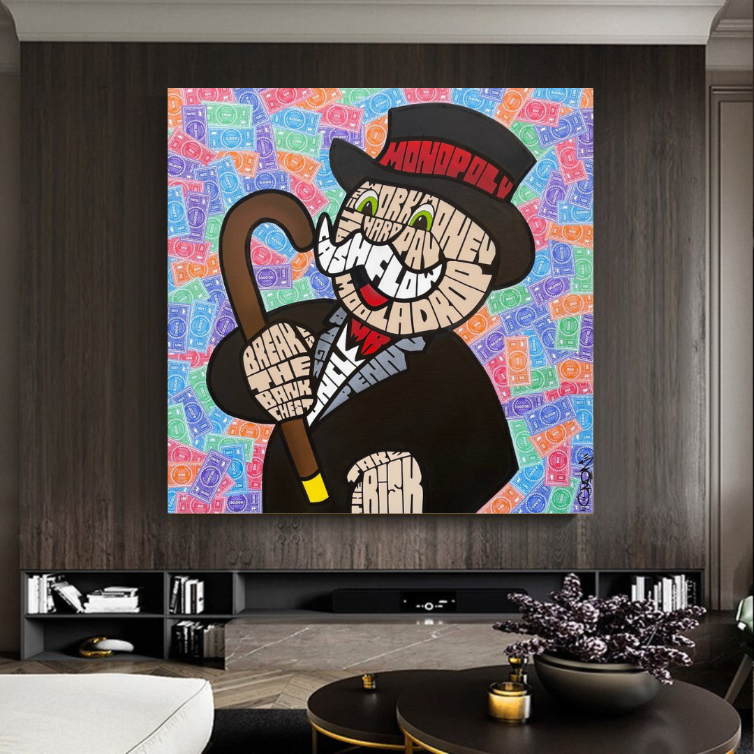 ChandeliersDecor.com-Monopoly Wall Poster-Mr Monopoly Cash Flow Art: Unlock Your Financial Success