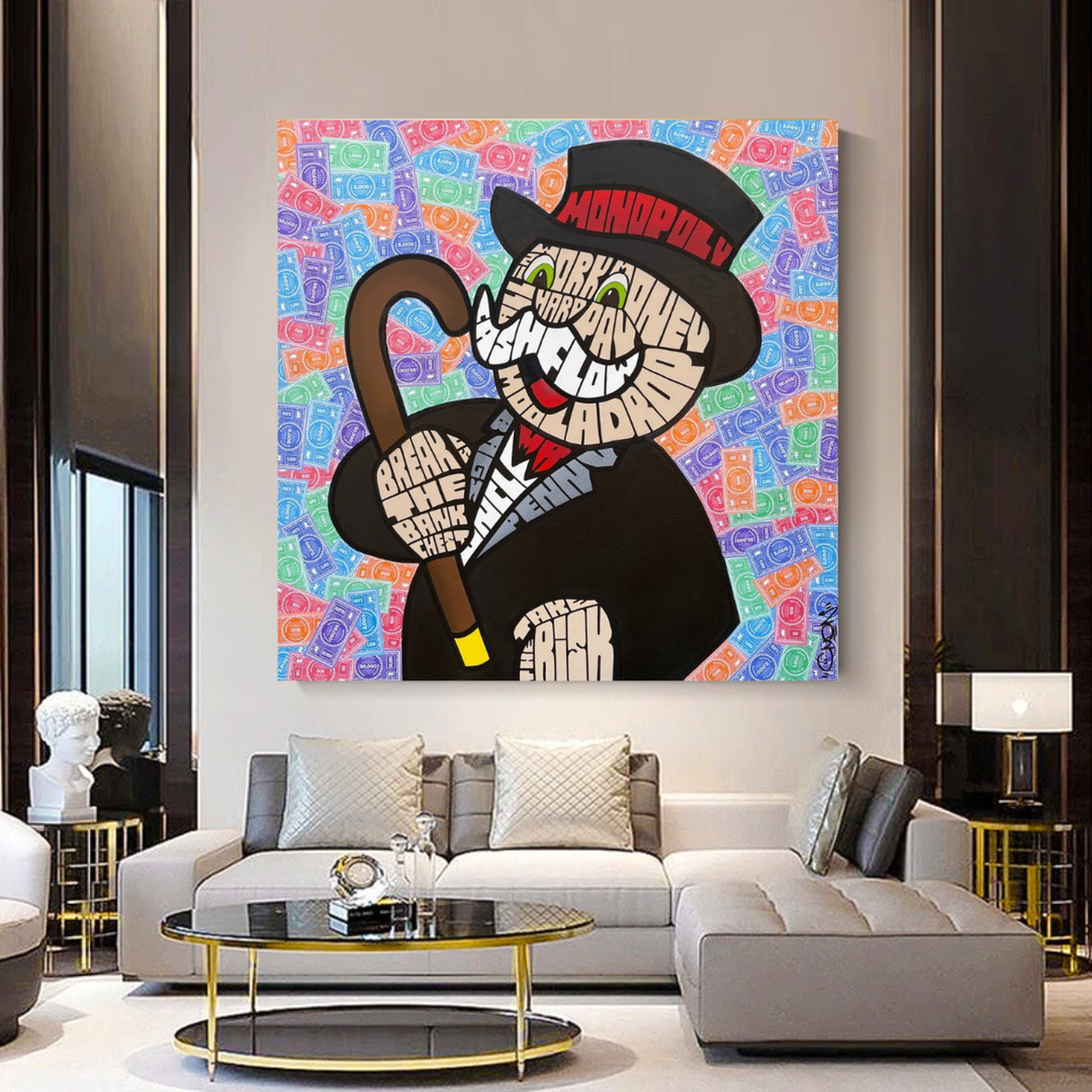 Mr Monopoly Cash Flow Art: Unlock Your Financial Success-ChandeliersDecor.com