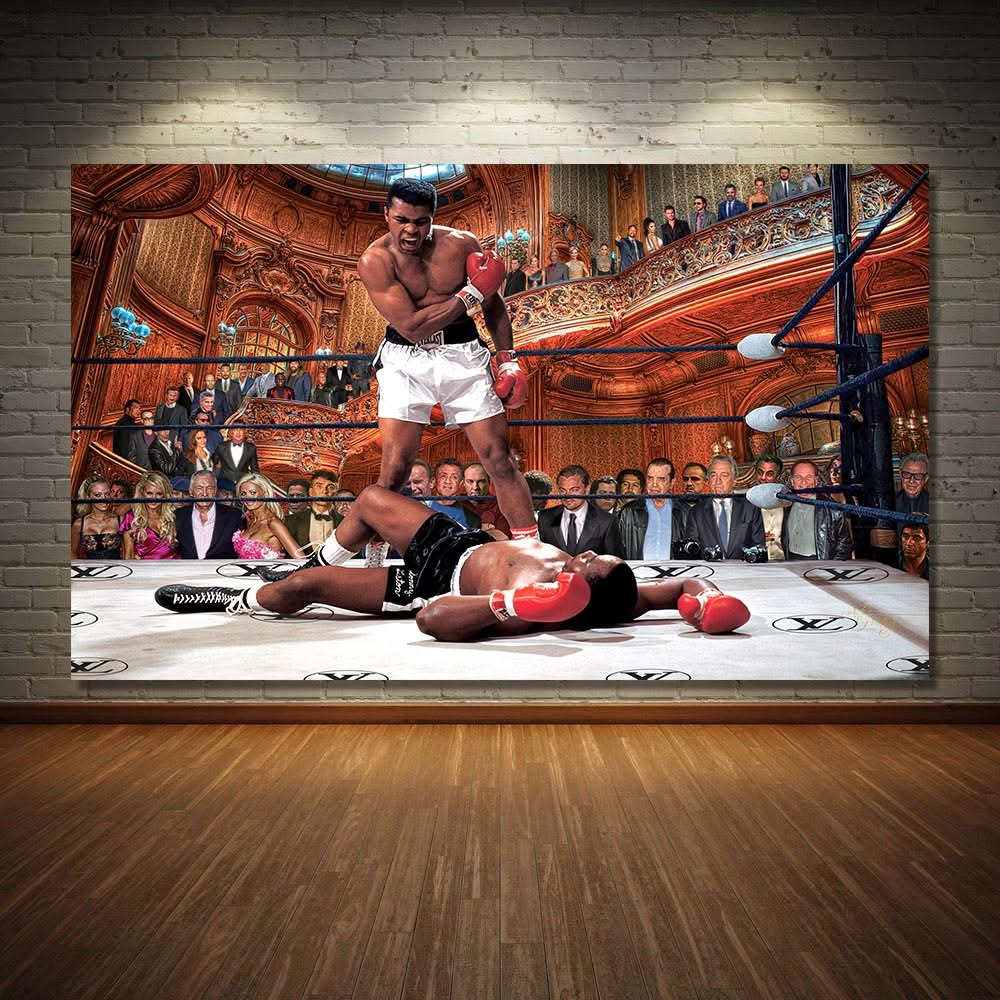Muhammad Ali VS Liston Boxing Canvas Wall Art-ChandeliersDecor.com