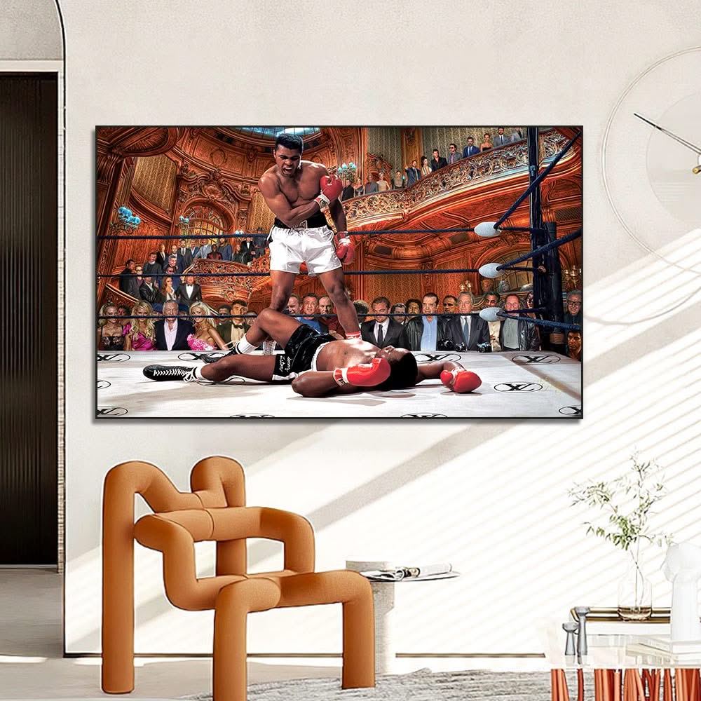 Muhammad Ali VS Liston Boxing Canvas Wall Art-ChandeliersDecor.com