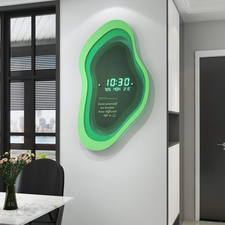 ChandeliersDecor.com-Wall Clocks-Neon LED Wall Cloud with Calendar & Temperature