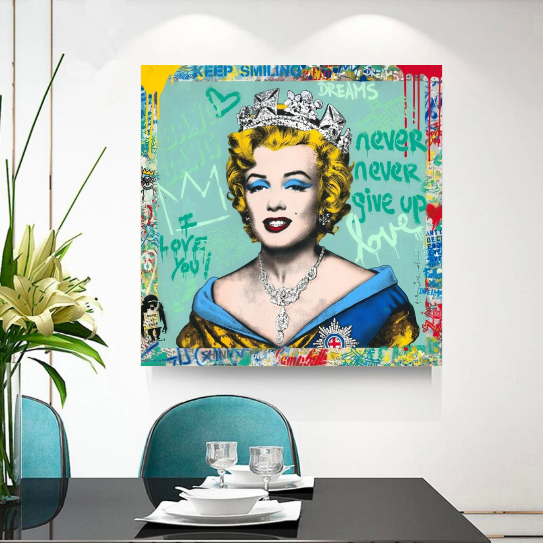 ChandeliersDecor.com-Wall Posters-Never Never Giveup Marilyn Poster - Embolden Your Courage