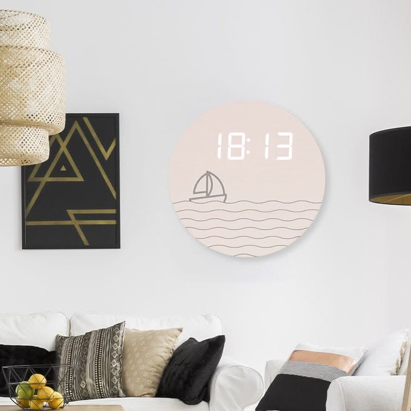 New Chinese living room clock simple and fashionable household electronic clock modern creative digital wall decoration clock-ChandeliersDecor.com