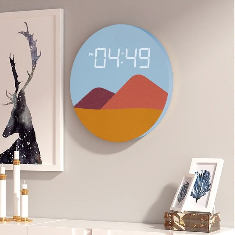 New Chinese living room clock simple and fashionable household electronic clock modern creative digital wall decoration clock-ChandeliersDecor.com