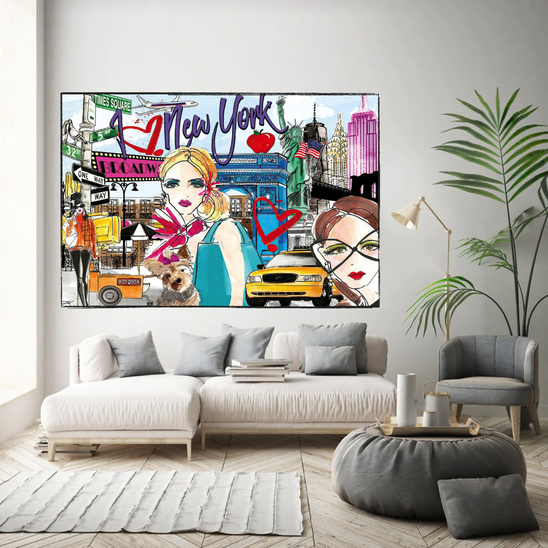 ChandeliersDecor.com-Wall Posters-New York Love Canvas Wall Art
