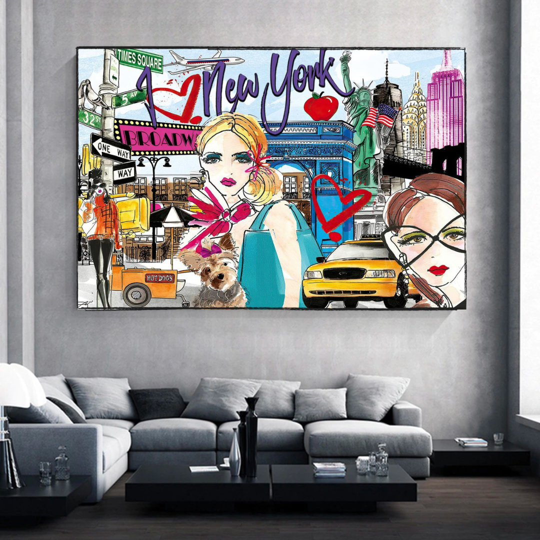 ChandeliersDecor.com-Wall Posters-New York Love Canvas Wall Art