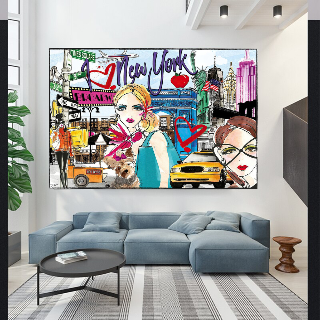 New York Love Canvas Wall Art-ChandeliersDecor.com