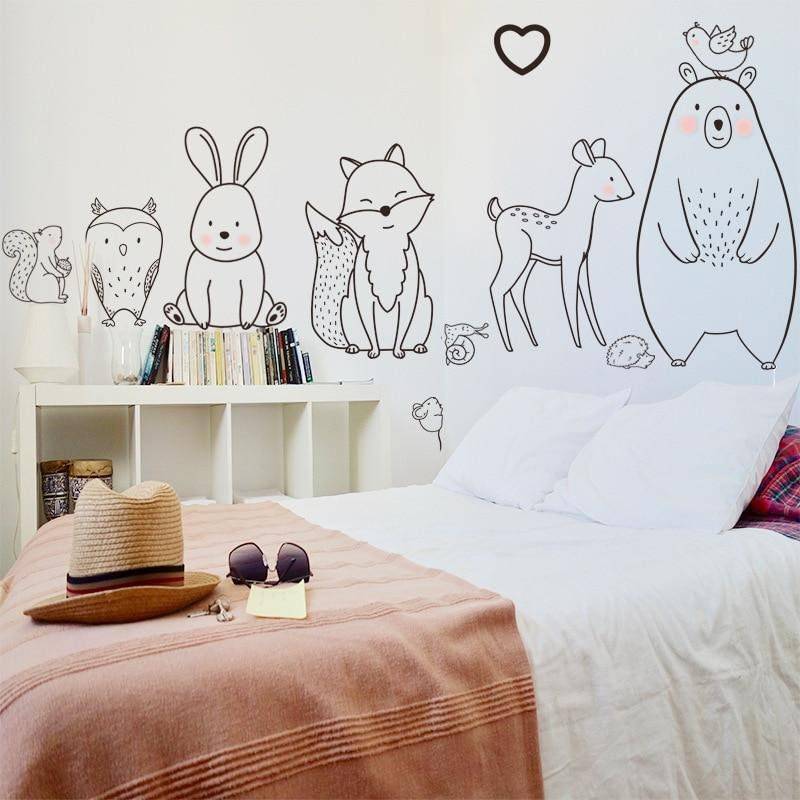 ChandeliersDecor.com-Nordic Cartoon Animal Wall Sticker