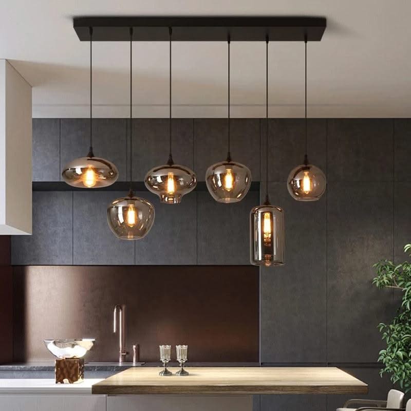 ChandeliersDecor.com-Kitchen Island-Nordic Glass LED Pendant Lights: Stylish Illumination