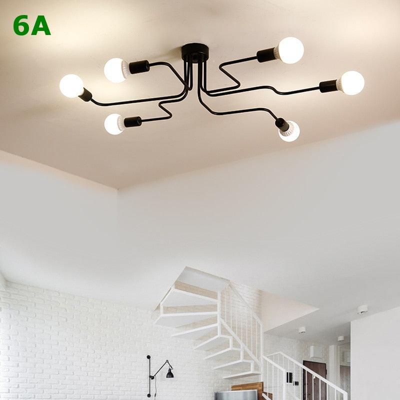 ChandeliersDecor.com-Chandeliers-Nordic Industrial Semi Flush Mount Ceiling Lamp