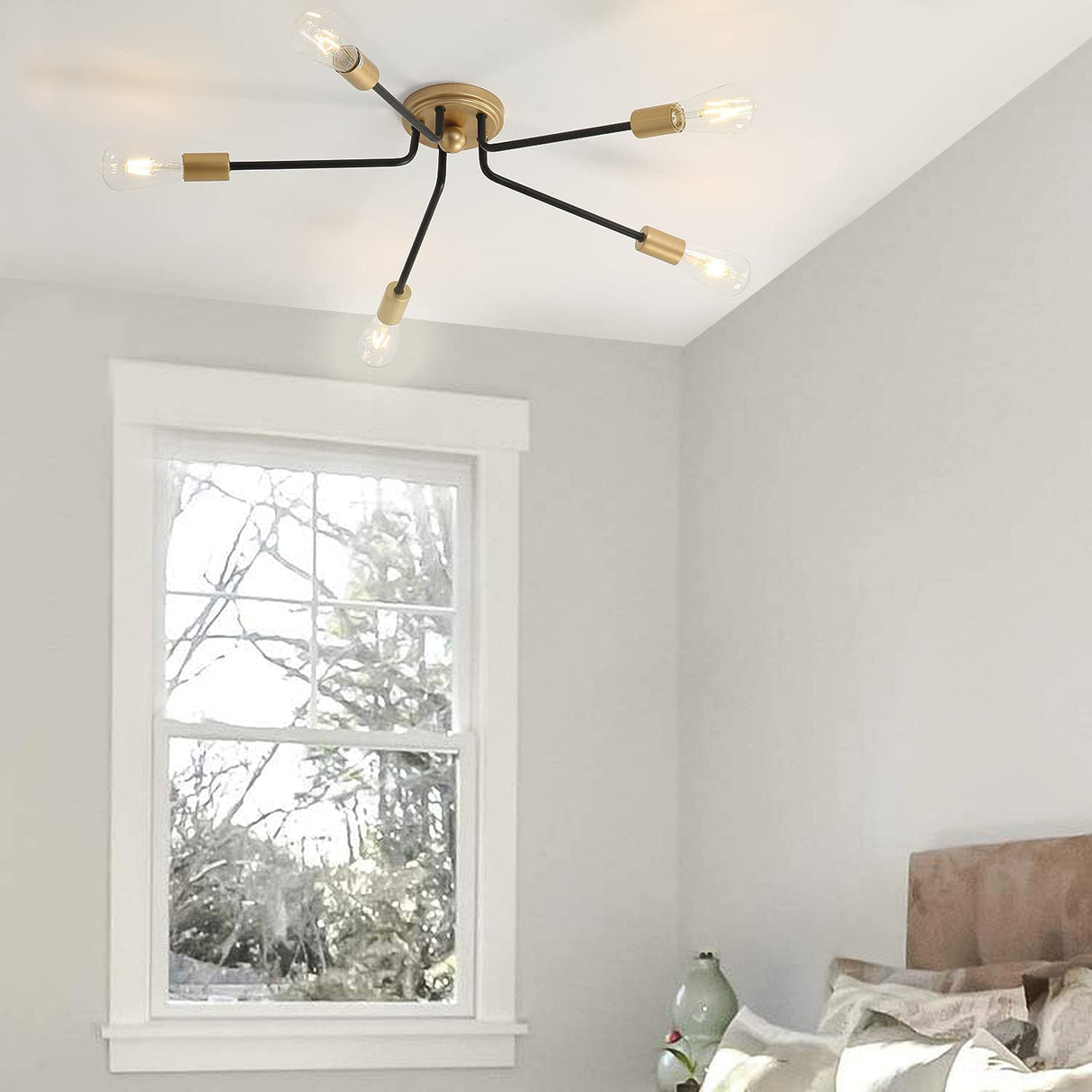 ChandeliersDecor.com-Chandeliers-Nordic Industrial Semi Flush Mount Ceiling Lamp