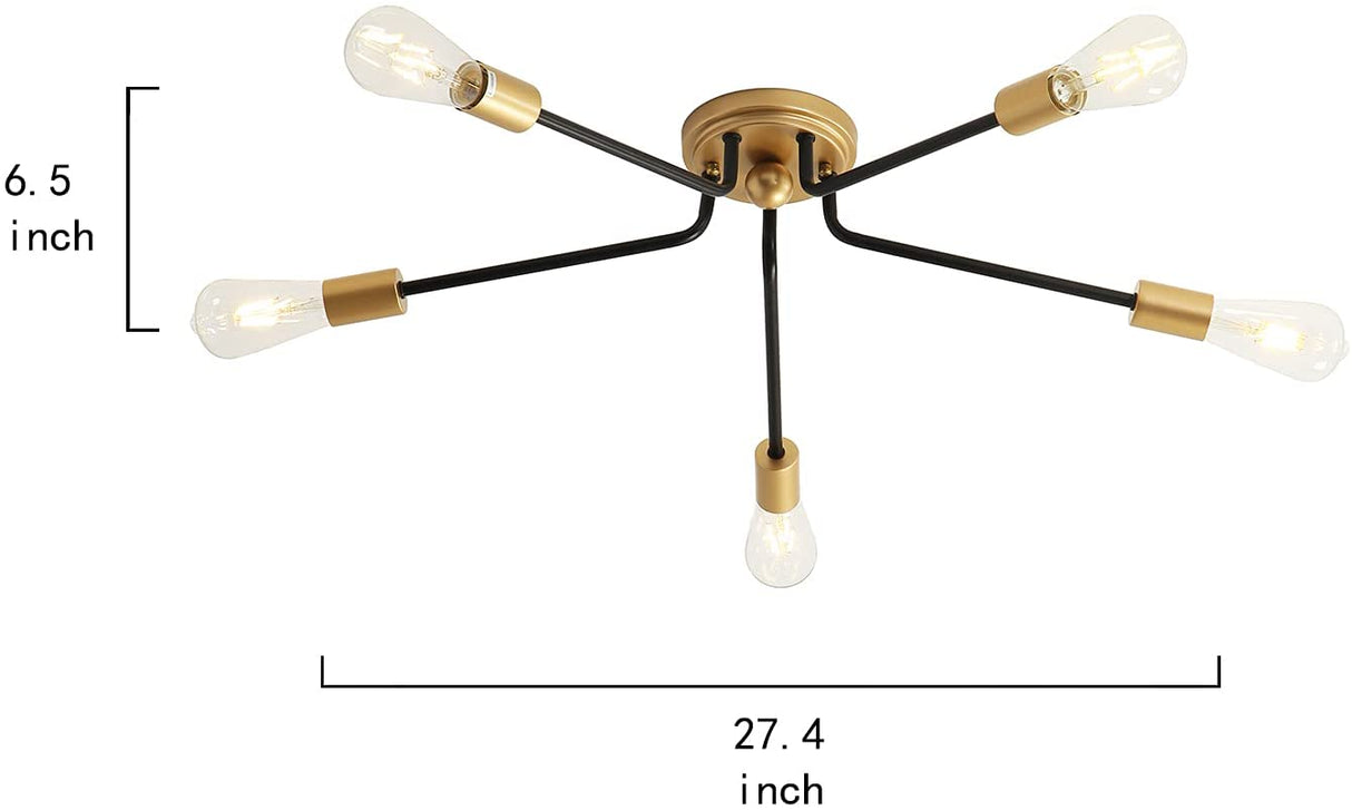 ChandeliersDecor.com-Chandeliers-Nordic Industrial Semi Flush Mount Ceiling Lamp