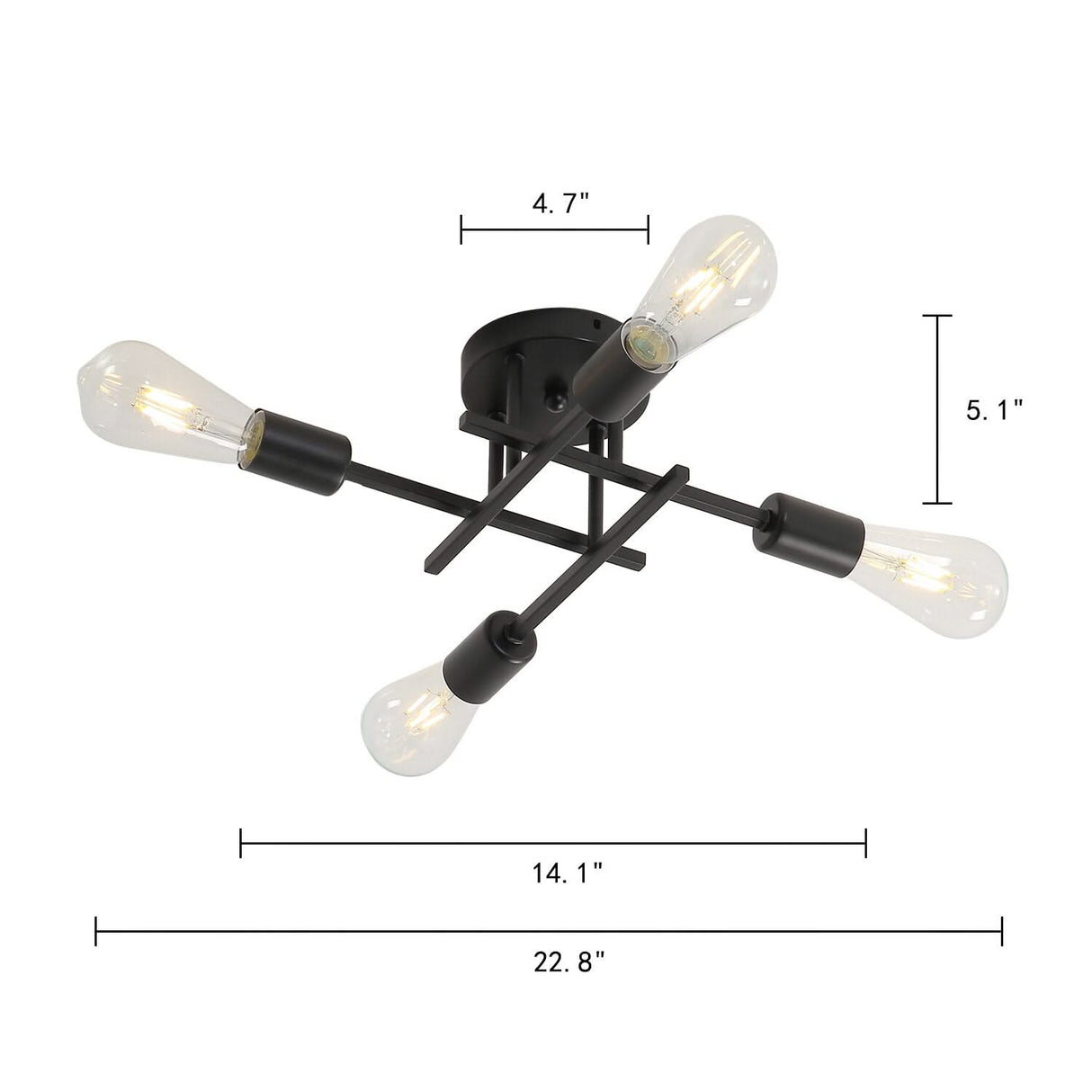 ChandeliersDecor.com-Chandeliers-Nordic Industrial Semi Flush Mount Ceiling Lamp
