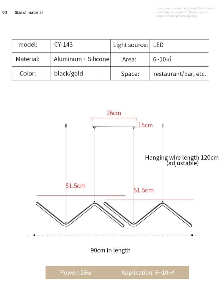 ChandeliersDecor.com-Kitchen Island-Nordic Pendant Light Art Line LED Hanging Lamp