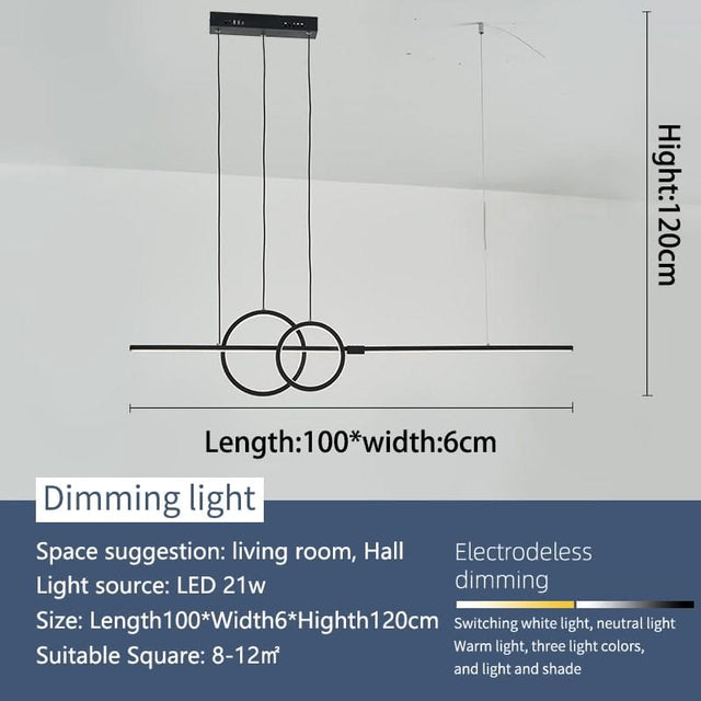 Nordic Simple LED Chandelier for Kitchen Dining Room Hanging Lamp-ChandeliersDecor.com