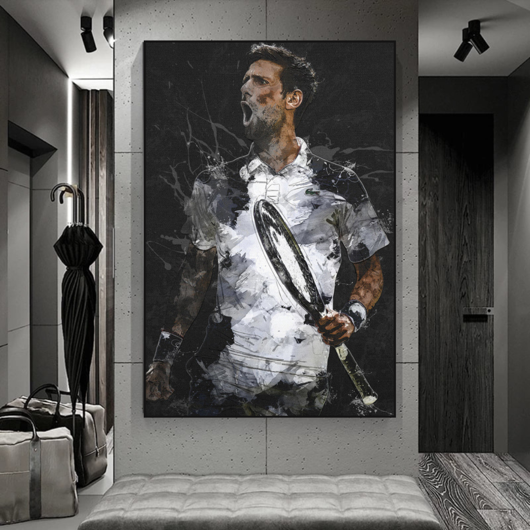 ChandeliersDecor.com-Wall Posters-Novak Djokovic Tennis Legend Sports Canvas Wall Art