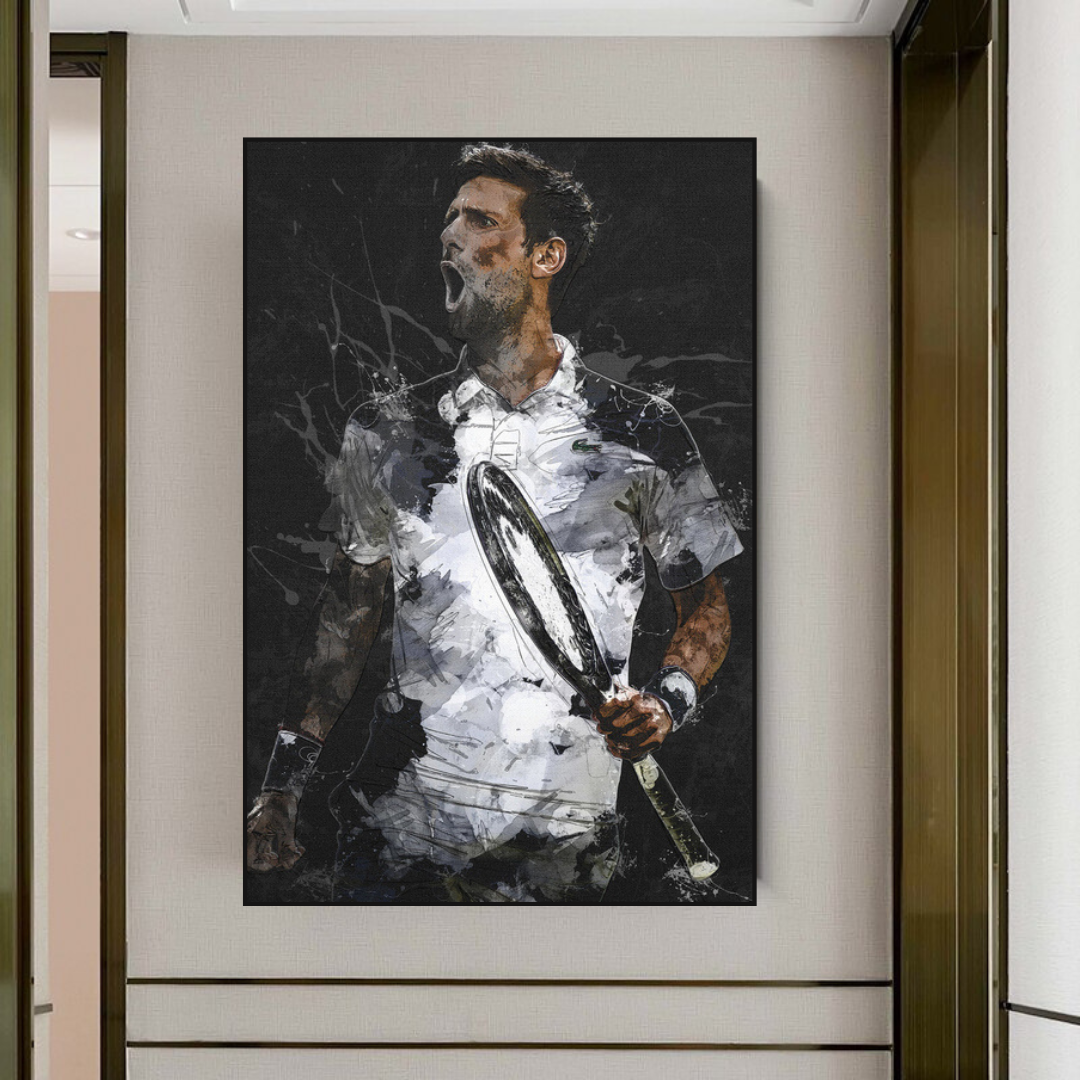 ChandeliersDecor.com-Wall Posters-Novak Djokovic Tennis Legend Sports Canvas Wall Art