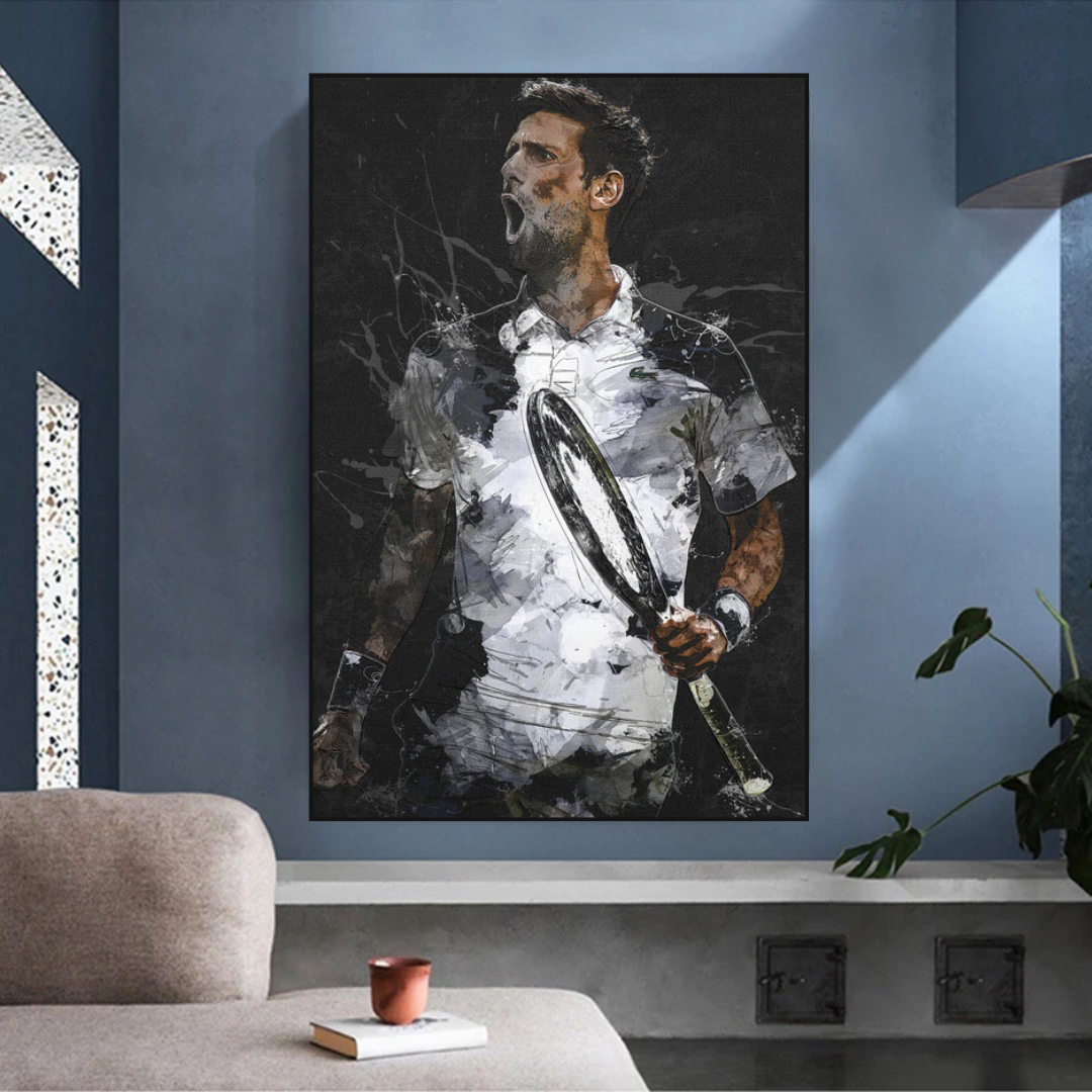 ChandeliersDecor.com-Wall Posters-Novak Djokovic Tennis Legend Sports Canvas Wall Art
